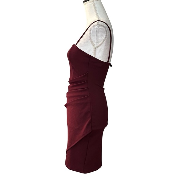 Windsor Play It Cool Crepe Mini Dress Women’s SZ Small Burgundy Fall NEW - Picture 5 of 9